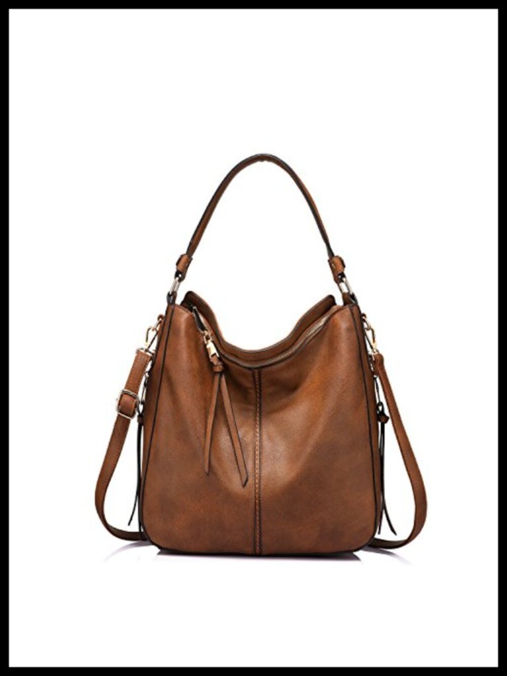 Large Hobo Crossbody Bag PU Leather Women Shoulder Handbag Purse Tote
